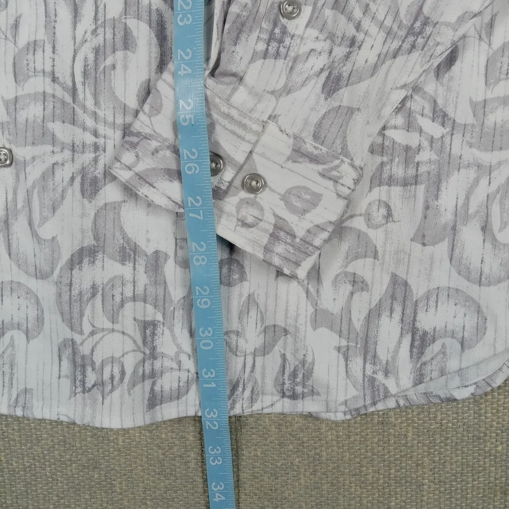Tommy Bahama Lazlo Shirt Gray Mens XL Lux Slate Fronds Long Sleeve Button Down